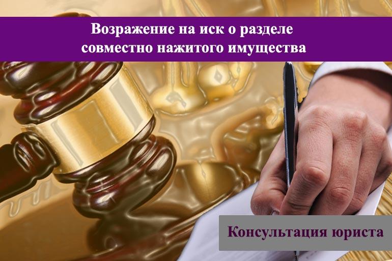 Возражение на иск о разделе совместно нажитого имущества